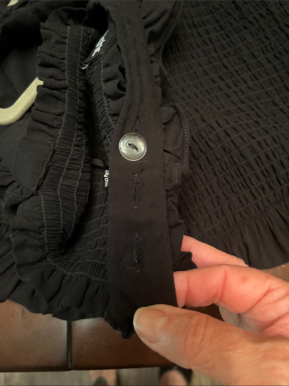 City Chic Black Ruffled Strap Smocked maxi Dress - Picture 6 of 8